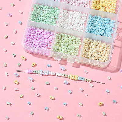 45g 9 colors Glass Seed Beads SEED-YW0002-54B-1