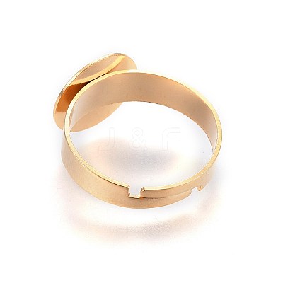 Adjustable 304 Stainless Steel Finger Rings Components STAS-G187-02G-12mm-1