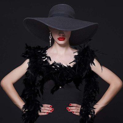 Turkey Feathers Fluff Boa for Dancing FIND-WH0126-125A-1