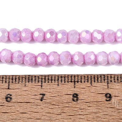 Anti-Tarnish Electroplate Glass Beads Strands EGLA-ZX010-4mm-05-1