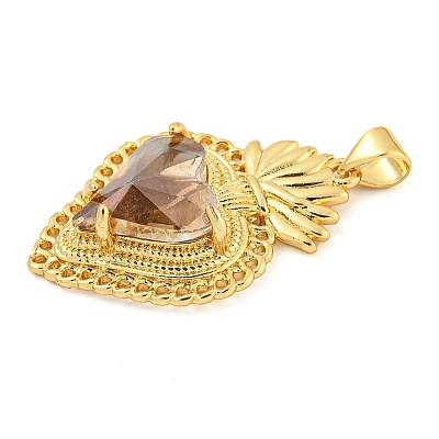 Rack Plating Brass Pendants ZIRC-L100-163G-08-1