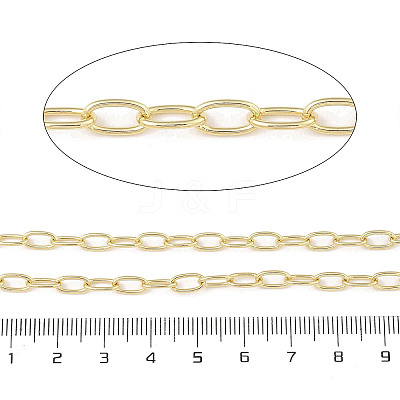 Rack Plating Oval Brass Curb Chains CHC-A010-01G-06-1