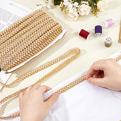 Polyester Centipede Braided Wavy Ribbon OCOR-WH0111-43A-1
