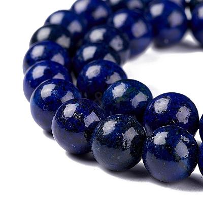 Natural Lapis Lazuli Round Beads Strands G-I181-10-10mm-1