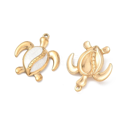 304 Stainless Steel Enamel Pendants STAS-Q119-10D-G-1