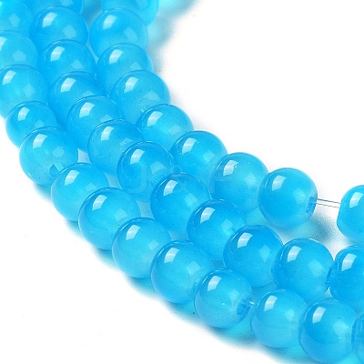 Baking Paint Imitation Jade Glass Round Bead Strands LS-DGLA-Q021-4mm-13-1