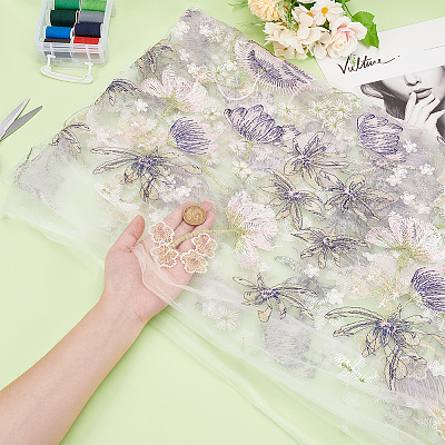 3D Flower Organgza Polyester Embroidery Ornament Accessories DIY-WH0632-47A-1