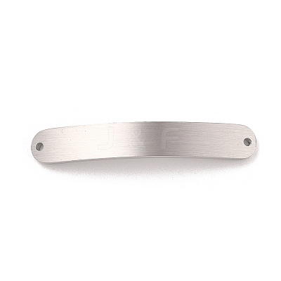 Non-Tarnish 304 Stainless Steel Brushed Curved Rectangle Connector Charms STAS-R222-03P-1