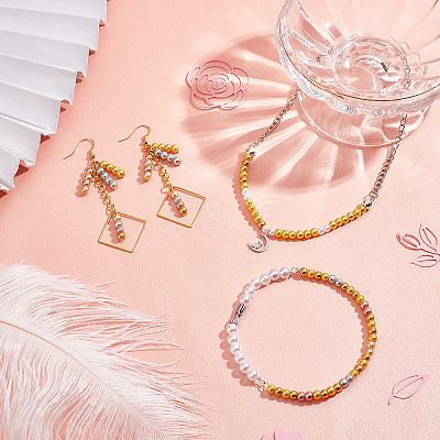 DIY Imitation Pearl Beaded Bracelet Necklace Making Kit DIY-PH0009-34-1