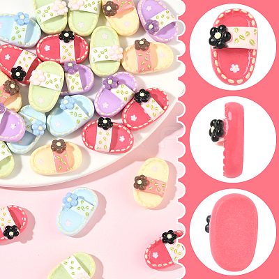 50Pcs 10 Styles Opaque Resin Cabochons CRES-SC0003-21-1