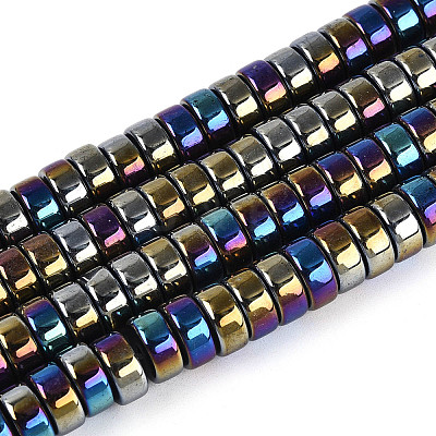 AB Color Plated Opaque Glass Beads Strands GLAA-T026-4x8mm-P01-1