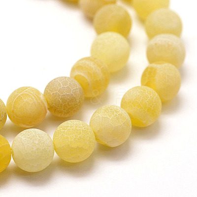 Frosted Natural Weathered Agate Beads Strands G-F367-8mm-11-1