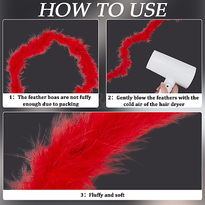 1Pc Turkey Feathers Fluff Boa for Dancing AJEW-GF0012-31C-1