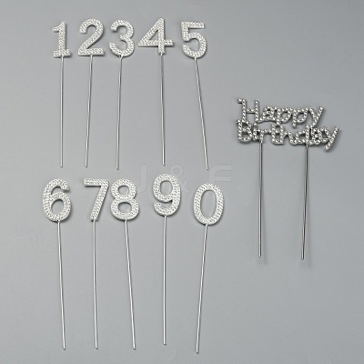 Alloy Rhinestone Cake Toppers DIY-WH0366-88A-1