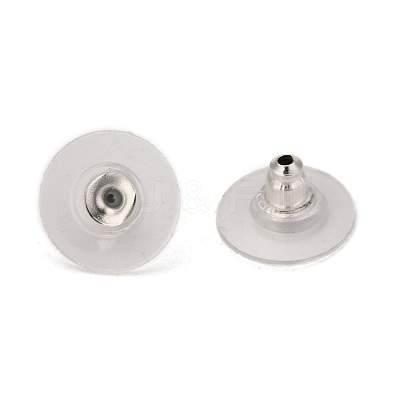 Brass Bullet Clutch Bullet Clutch Earring Backs with Pad KK-C3213-S-1