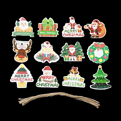 Christmas Theme Paper Big Pendant Decorations HJEW-F018-01-1
