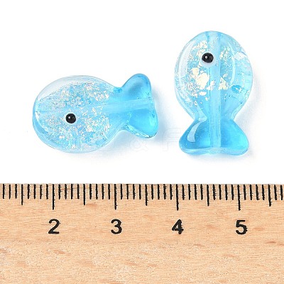Handmade Foil Lampwork Fish Beads FOIL-Z001-01D-1-1