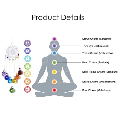 Crystals Chandelier Suncatchers Prisms Chakra Hanging Pendant AJEW-Q142-04-1