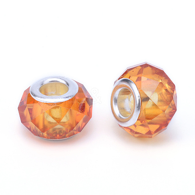 Handmade Glass European Beads X-GPDL25Y-44-1