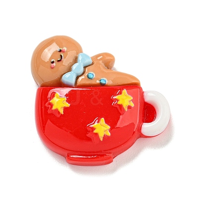Christmas Opaque Resin Decoden Cabochons RESI-U006-05I-1