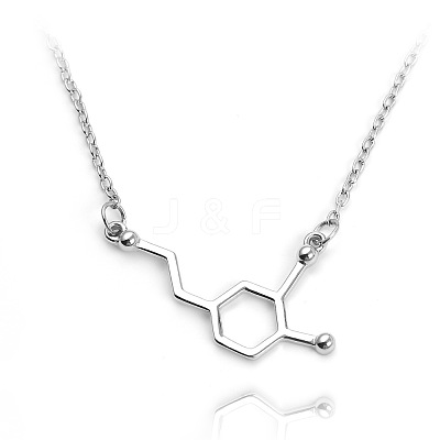 Zinc Alloy Chemical Symbols Pendant Necklaces for Men Women WG280AC-01-1