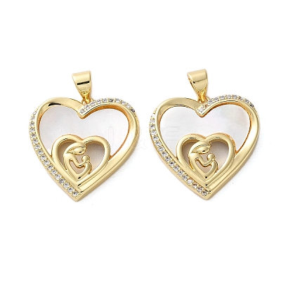 Brass Micro Pave Cubic Zirconia Pendants KK-U070-04E-G-1