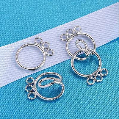 6-Hole Ring Sterling Silver S-Hook Clasps STER-K014-H793-3P-1