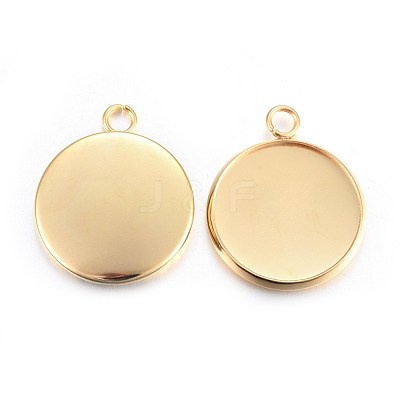 Rack Plating 304 Stainless Steel Pendant Cabochon Settings X-STAS-F191-14G-E-1