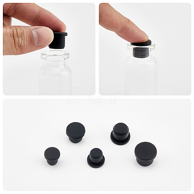 50Pcs 5 Styles Silicone Hole Plugs AJEW-GF0011-62B-1