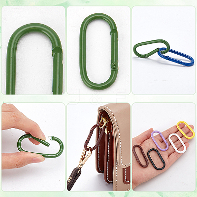 28Pcs 14 Colors Baking Paint Zinc Alloy Spring Gate Rings PALLOY-WR0001-11-1