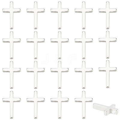 20Pcs Brass Tiny Cross Charms KK-BC0012-57-1