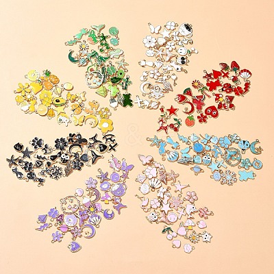 30Pcs 30 Styles Alloy Enamel Pendants ENAM-YW0003-99-1