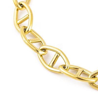 Ion Plating(IP) 304 Stainless Steel Mariner Link Chain Bracelets for Women BJEW-A013-01G-1