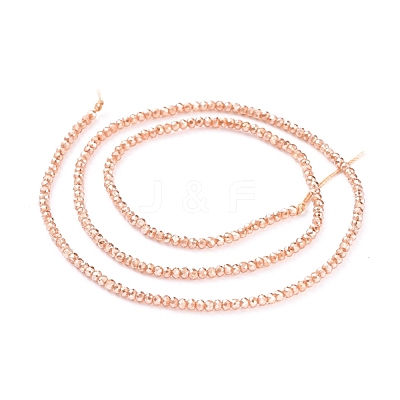 Electroplate Glass Beads Strands X-EGLA-F149-PL-02-1