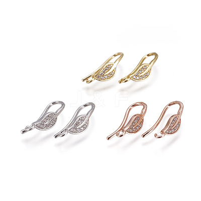 Brass Micro Pave Cubic Zirconia Earring Hooks KK-L177-387-1
