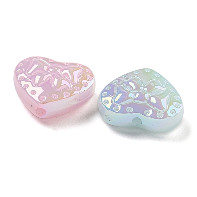 UV Plating Iridescent Acrylic Beads X-OACR-G039-18-1