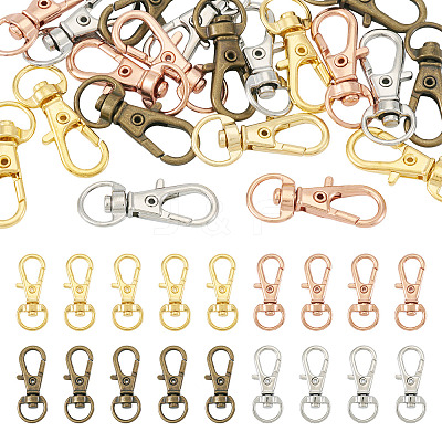 20Pcs 4 Colors Alloy Swivel Lobster Claw Clasps IFIN-TA0001-73-1