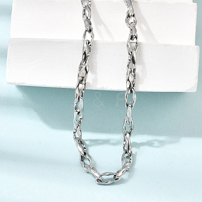 5MM 304 Stainless Steel Twisted Oval Link Chain Necklaces for Man and Women SA-CBAB767-18B-P-1