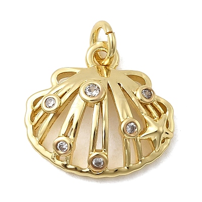 Brass Micro Pave Cubic Zirconia Pendants KK-H092-02B-G-1