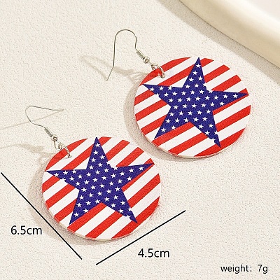 American Flag Earrings for Independence Day Celebration Party Wear Accessories BG2172-1-1