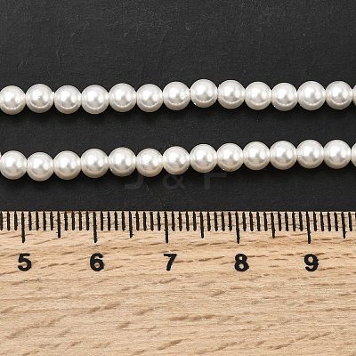 Electroplated Shell Pearl Beads Strands X-BSHE-K017-4mm-1