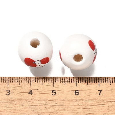 Valentine's Day Element Printed Wood Beads WOOD-R002-01-01-1
