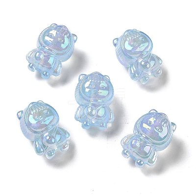 UV Plating Rainbow Iridescent Acrylic Beads PACR-M002-12C-1