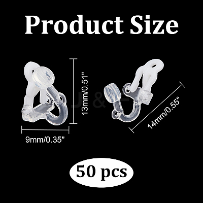 50Pcs Plastic Clip-on Earring Findings FIND-AR0002-71-1