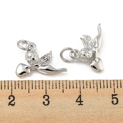 Rack Plating Brass Micro Pave Cubic Zirconia Charms KK-E093-02P-1