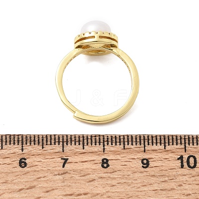 Adjustable Brass Micro Pave Cubic Zirconia Finger Rings CU-CBABA66-06G-1