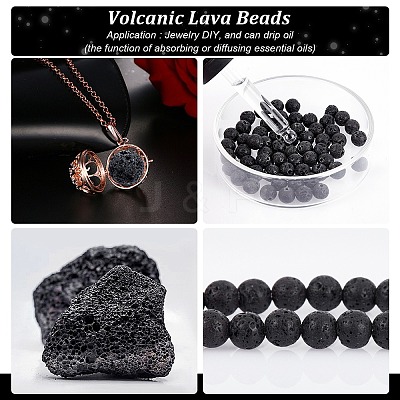 Synthetic Lava Rock Beads Strands G-S277-6mm-01-1