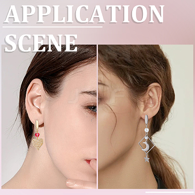 40Pcs 2 Colors 201 Stainless Steel Oval Stud Earring Findings STAS-SC0021-23-1