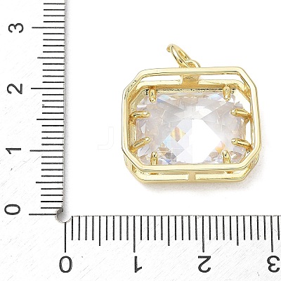 Brass Pave Clear Cubic Zirconia Pendants KK-CBA56EF-36A-G-1