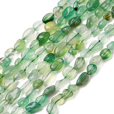 Natural Green Onyx Agate Beads Strands G-K395-A08-01-1
